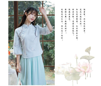 Hanfu Embroidered Top