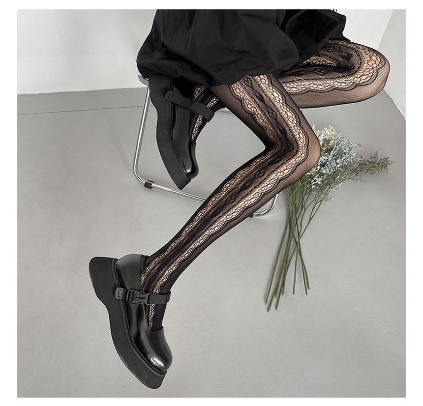 Lace Trim Sheer Tights