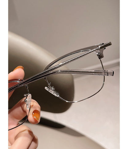 Blocking Light Half Eyeglasses Frame Blue