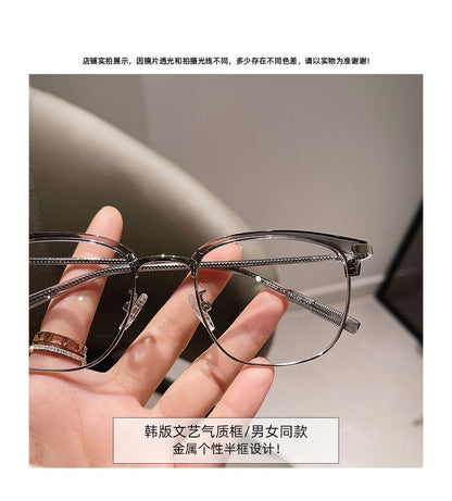 Blocking Light Half Eyeglasses Frame Blue