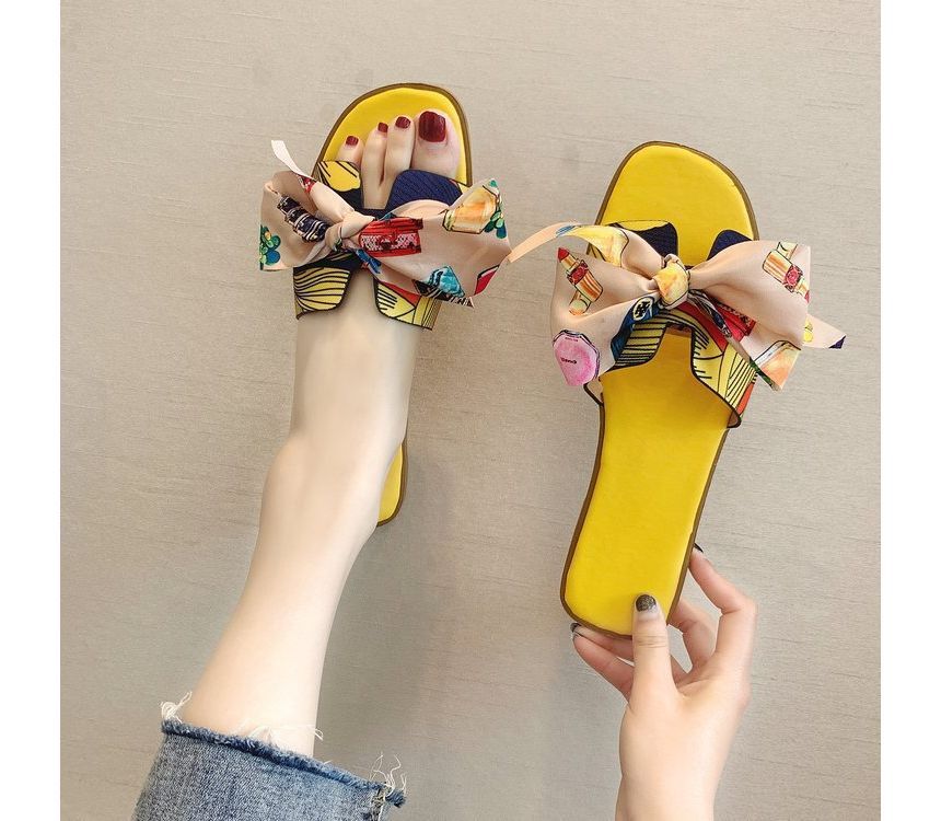 Sandals Ribbon Slide Flat