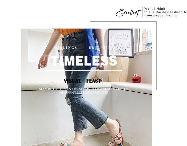 Sandals Ribbon Slide Flat