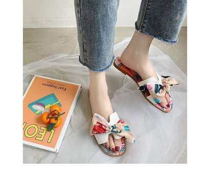 Sandals Ribbon Slide Flat