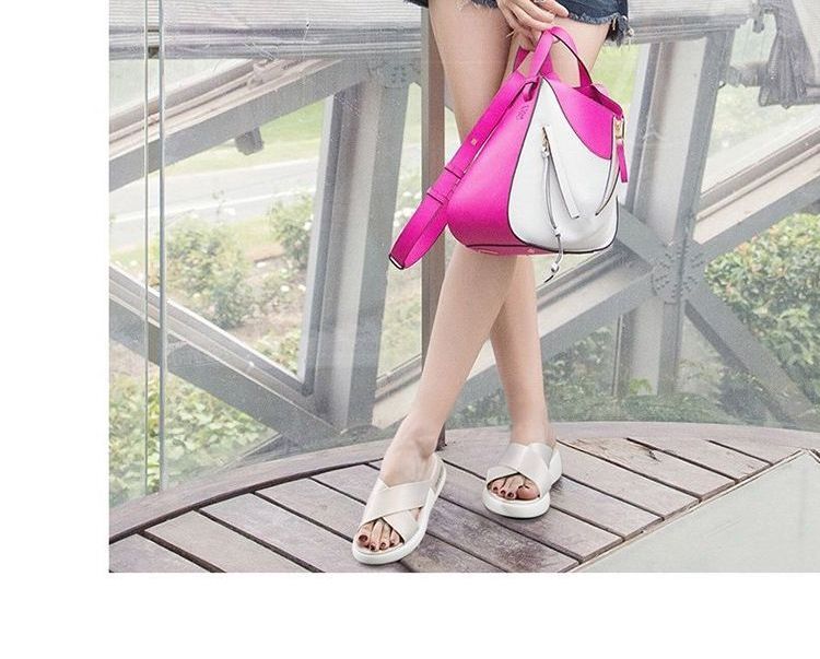 Platform Slide Sandals Crisscross