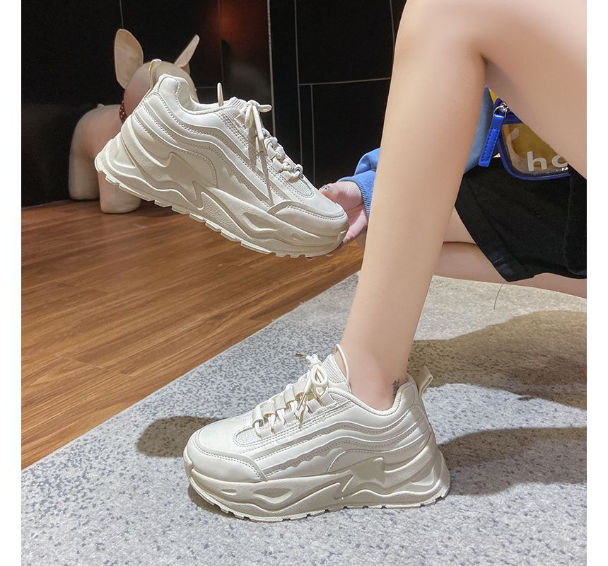 Athletic Platform Sneakers Two-Tone