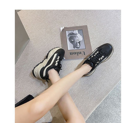Athletic Platform Sneakers Two-Tone