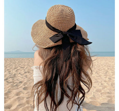 Bow Sun Hat Straw