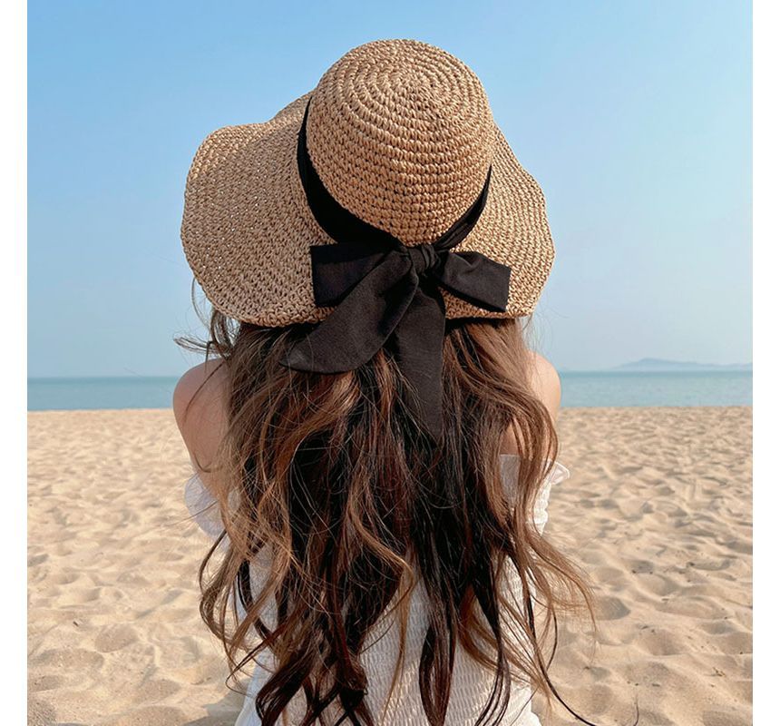 Bow Sun Hat Straw