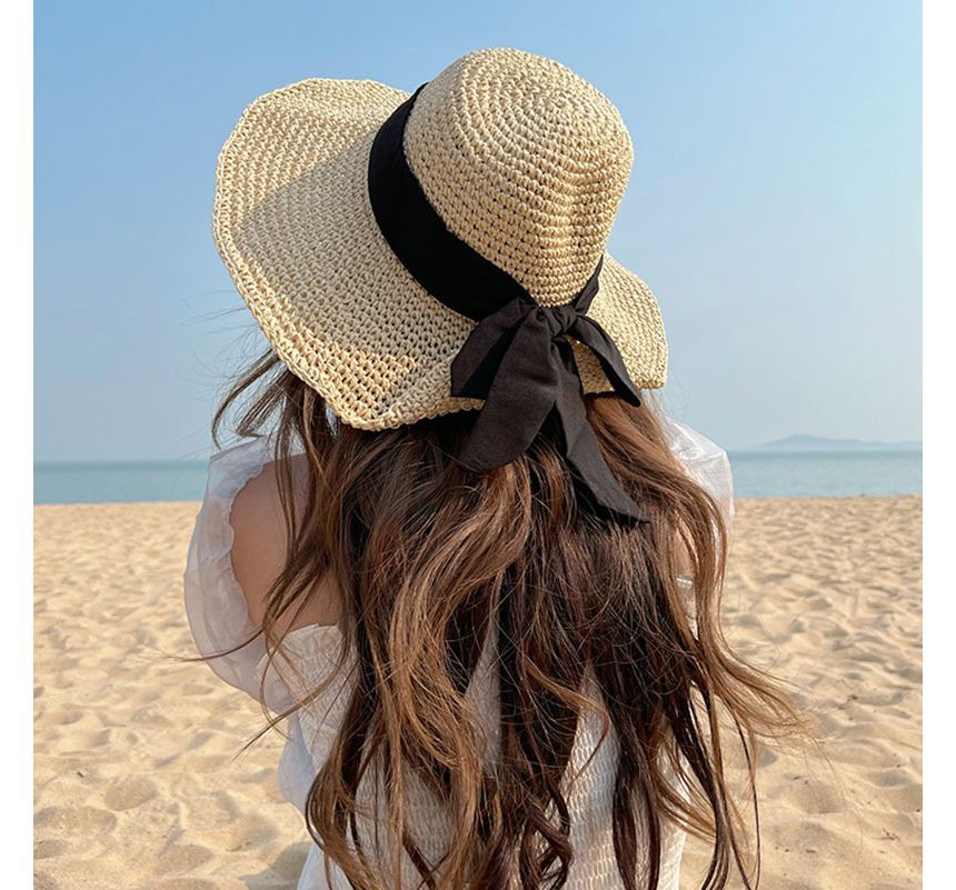 Bow Sun Hat Straw