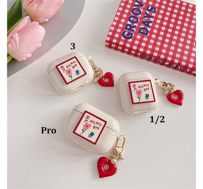 Heart Accent Flower Print AirPods / Pro Earphone Case Skin