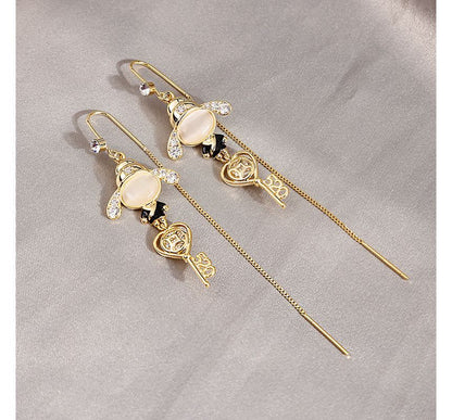 Rhinestone / Faux Cat Eye Stone / Alloy Earring (various designs)