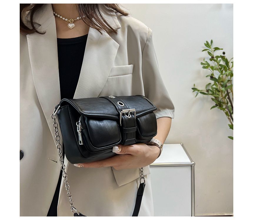 Strap Shoulder Buckled Bag Chain