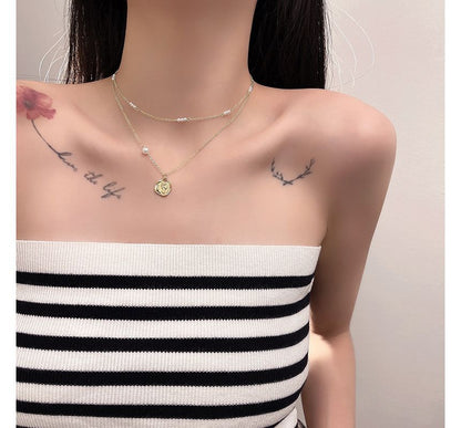 Pearl Faux Necklace Floral