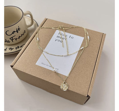 Pearl Faux Necklace Floral