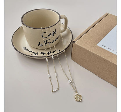 Pearl Faux Necklace Floral