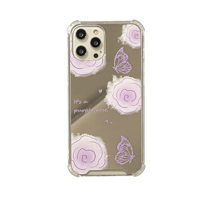 Flower Case Phone Butterfly Mirrored
