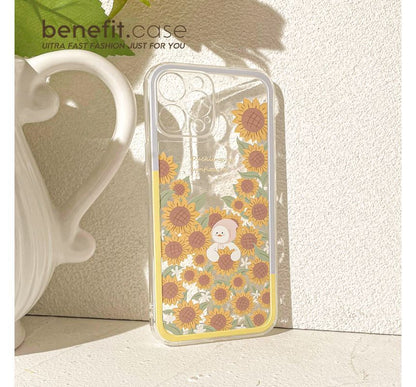 Transparent Sunflower Phone Case Duck