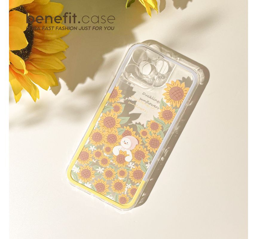 Transparent Sunflower Phone Case Duck