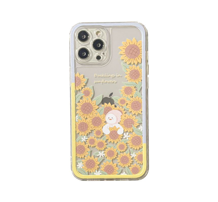 Transparent Sunflower Phone Case Duck