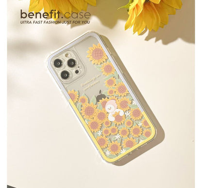 Transparent Sunflower Phone Case Duck