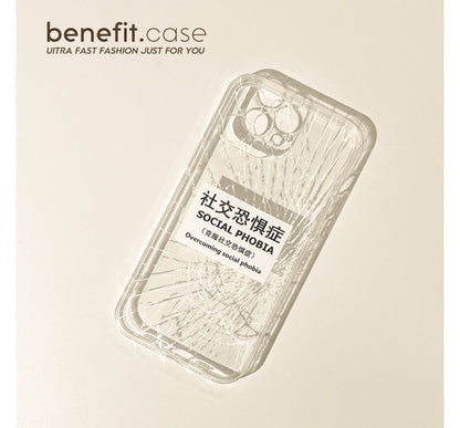 Print Transparent Case Characters Crack Chinese Phone