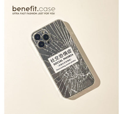Print Transparent Case Characters Crack Chinese Phone