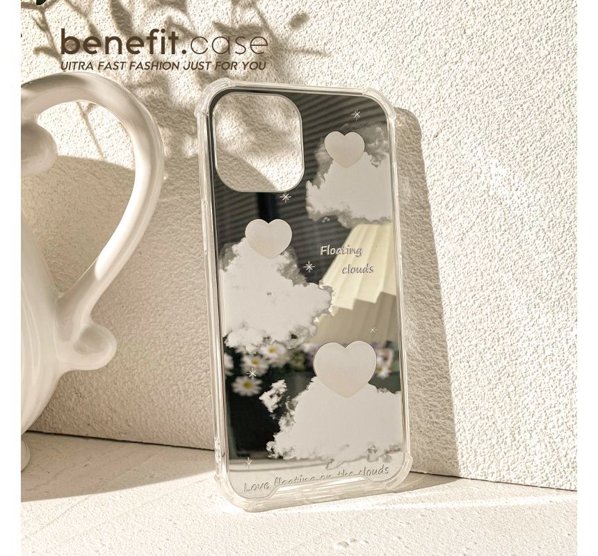 Mirrored Cloud Heart Case Phone