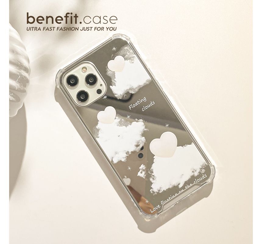 Mirrored Cloud Heart Case Phone