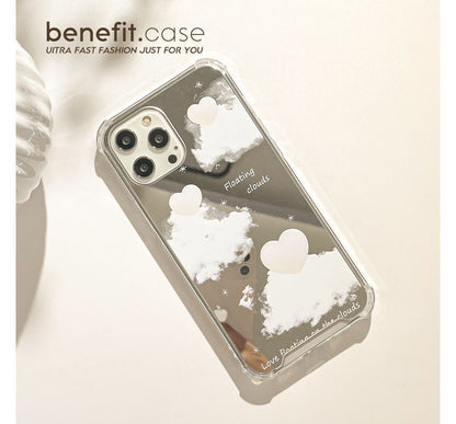Mirrored Cloud Heart Case Phone