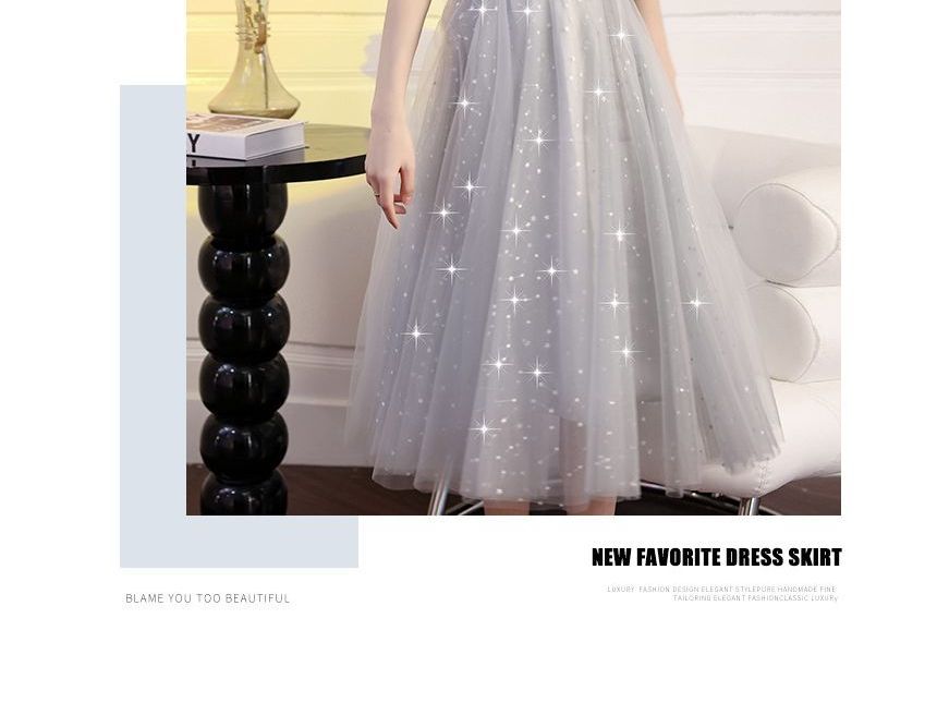 Dress Maxi Prom Shoulder Cold Sequin
