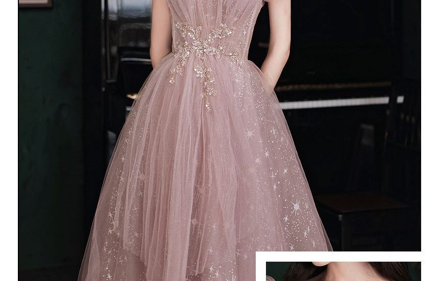 Embellished Short-Sleeve Dress Maxi (Various Prom Designs)