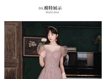 Embellished Short-Sleeve Dress Maxi (Various Prom Designs)