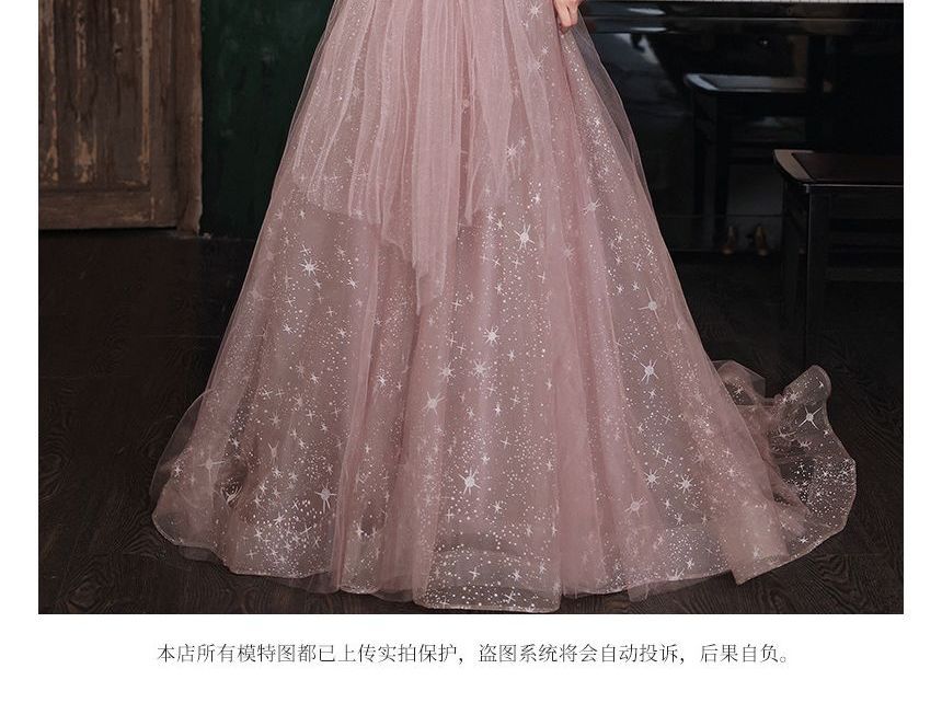 Embellished Short-Sleeve Dress Maxi (Various Prom Designs)