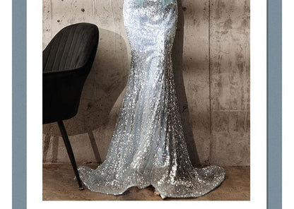 Strapless Sequin Mermaid Evening Gown