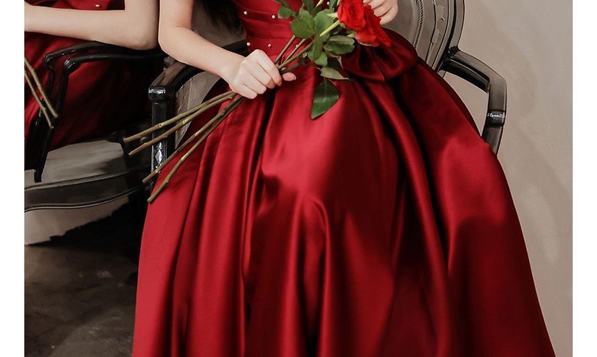 A-Line Puff-Sleeve (Various Embellished Dress Bow Prom Designs)