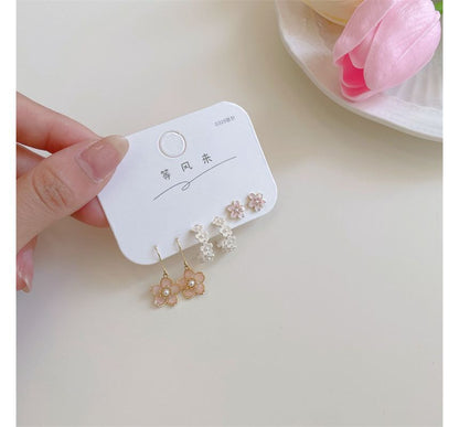 Alloy designs) Sakura 3 Pair Set: (various Earring