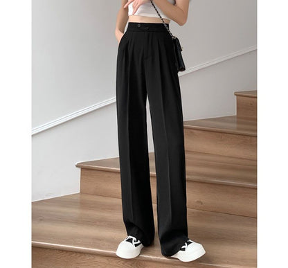 High-Waist Wide-Leg Dress Pants