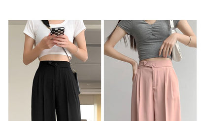 High-Waist Wide-Leg Dress Pants