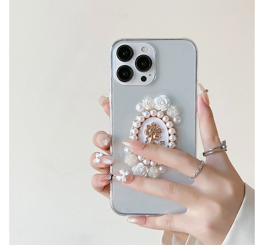 Faux Pearl Faux Pearl Transparent Phone Case