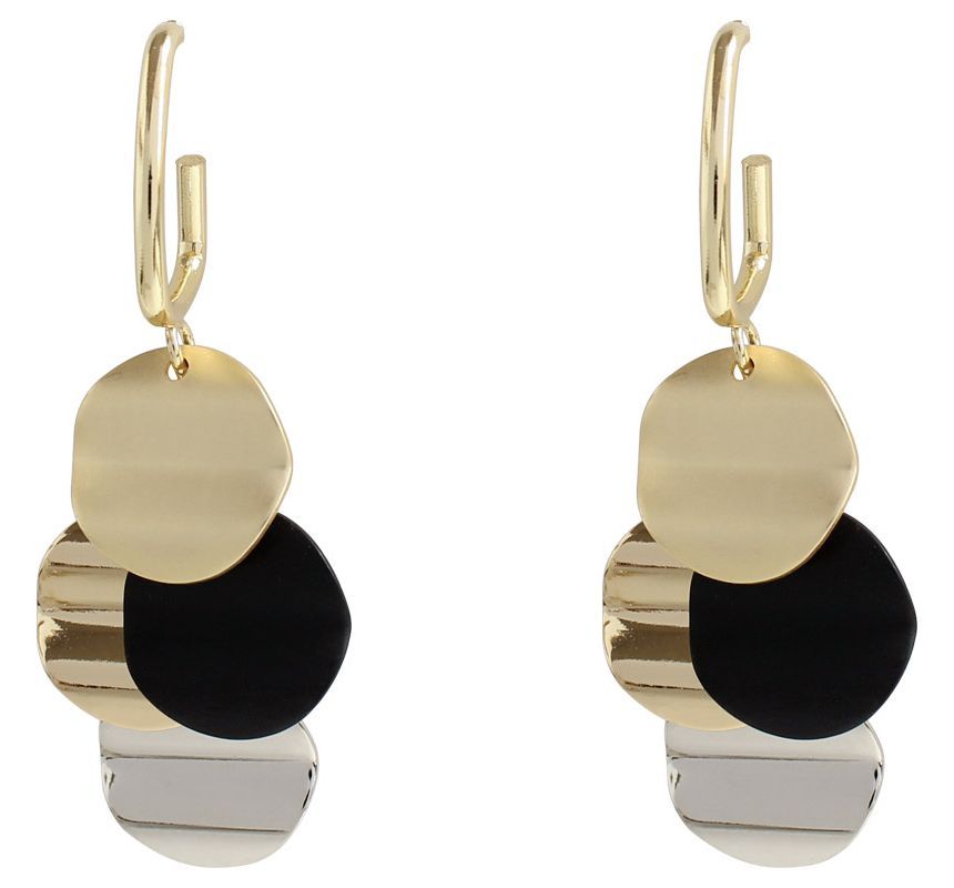 Alloy Fringed Disc Earring