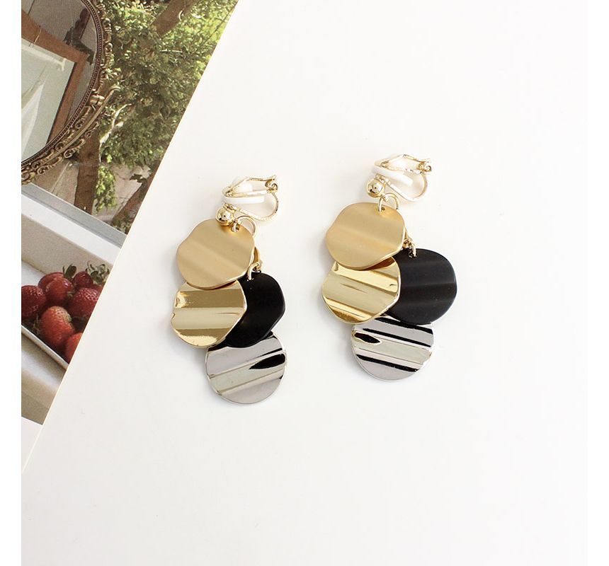 Alloy Fringed Disc Earring