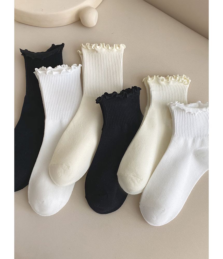 Set of 4: Frill Trim Socks