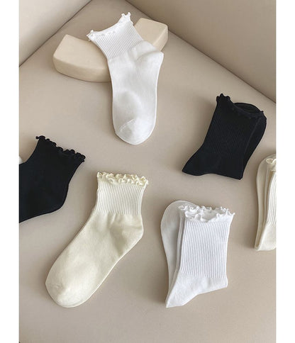 Set of 4: Frill Trim Socks