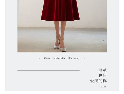 Dress A-Line Cocktail Puff-Sleeve