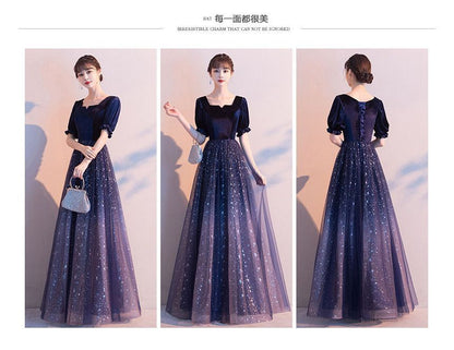 Gown Mesh Gradient Evening A-Line