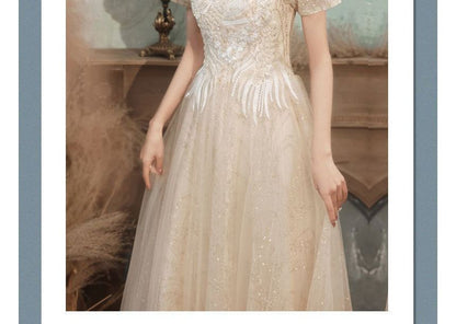 Gown / Puff-Sleeve Cocktail A-Line Evening Dress