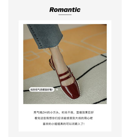 Slingback Strap Flats Double