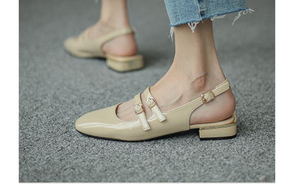 Slingback Strap Flats Double