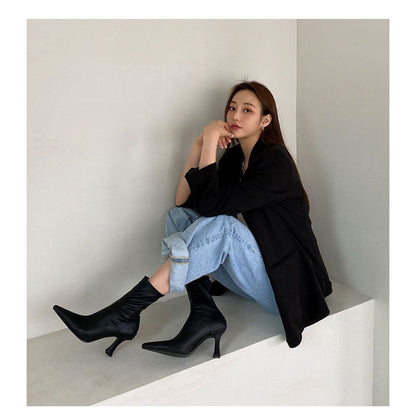 Short Pointed Stiletto Boots