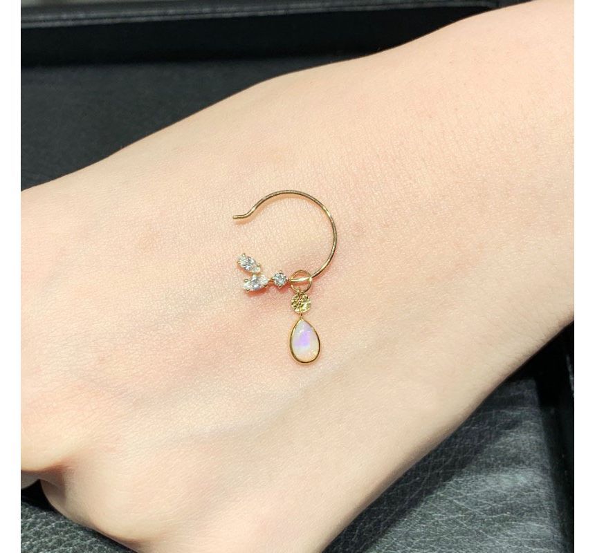 Dangle Pendant Rhinestone Gemstone Faux / Sterling Earring Leaf Silver